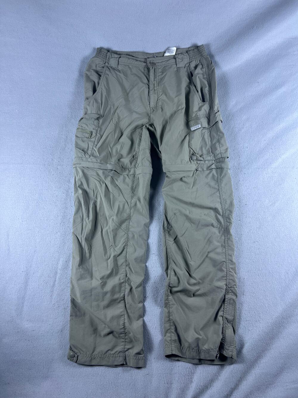 Columbia Titanium Cargo Pants Men M Gray Convertible Shorts Hiking Outdoor Sport
